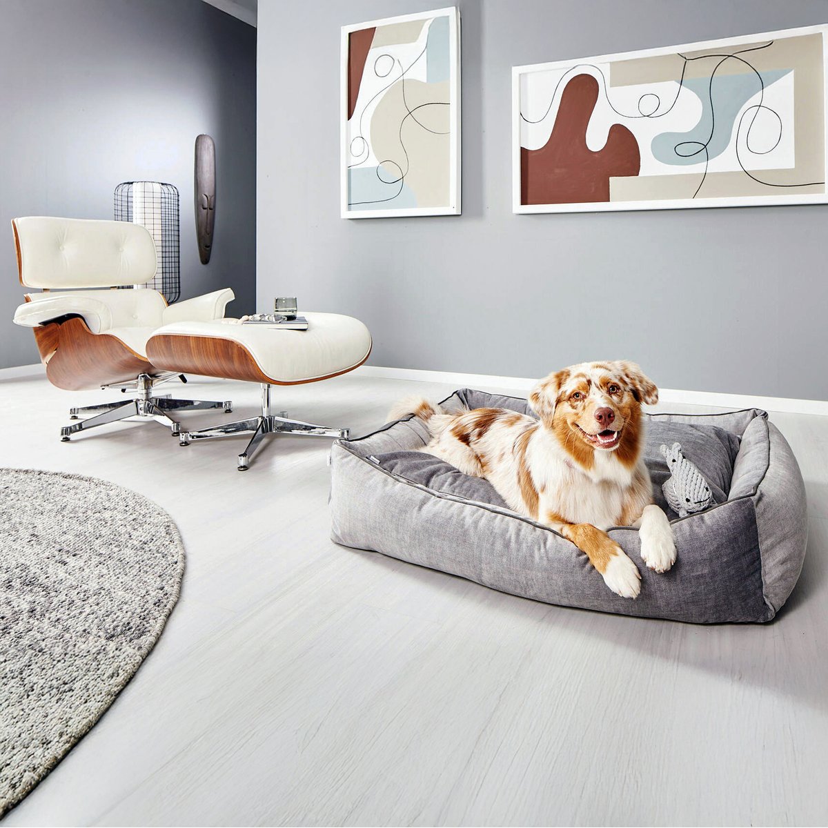 Panier design effet velours GLAM gris, LABONI