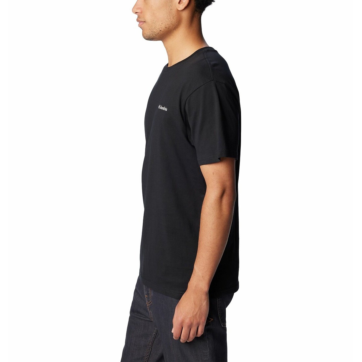 Essential Short Sleeve T-Shirt with Chest Logo Print black, COLUMBIA