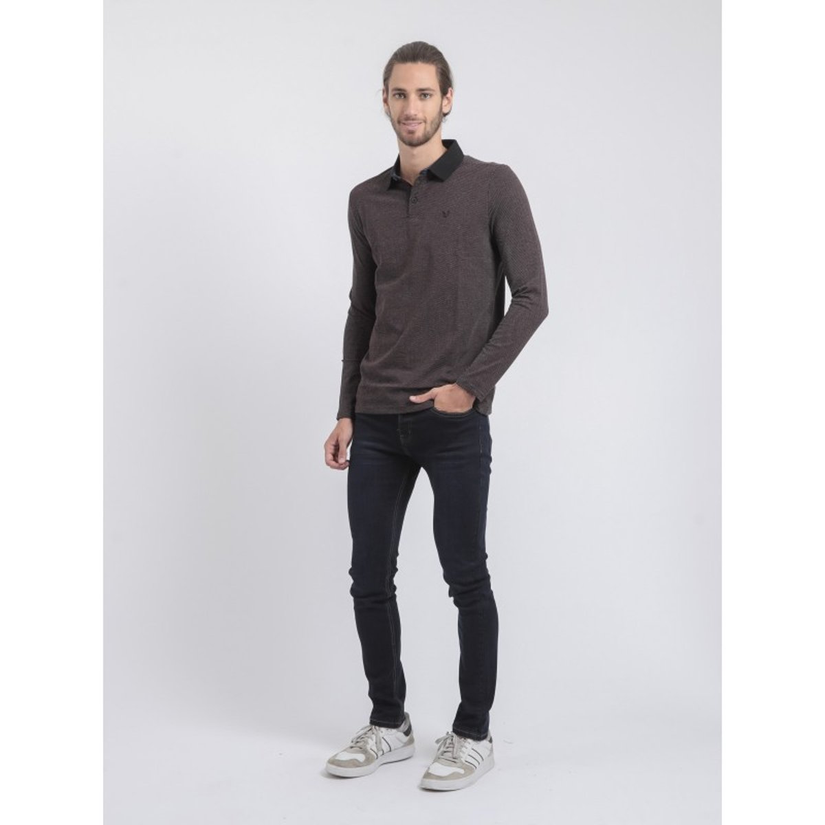 Polo Manches Longues Pur Coton Pralong noir, RITCHIE