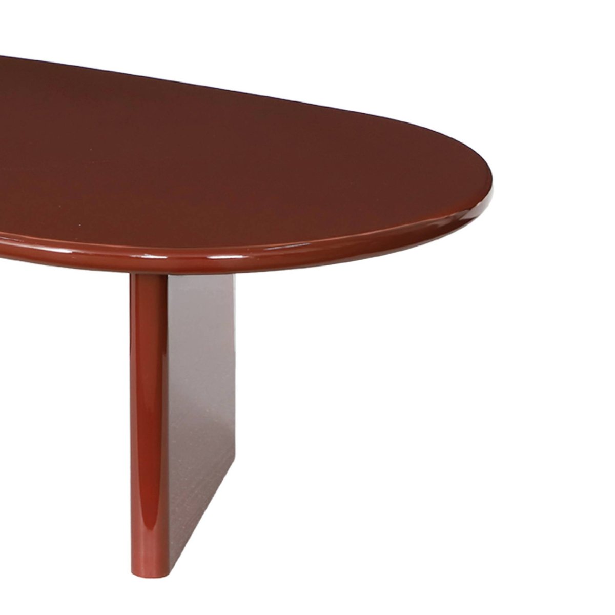 Table basse ovale finition glossy RUMI crème, SWEEEK