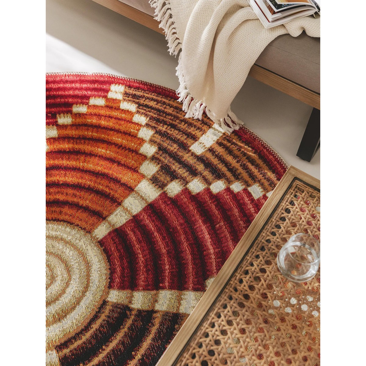 Tapis d'extérieur & intérieur rond KENYA multicouleur, BENUTA