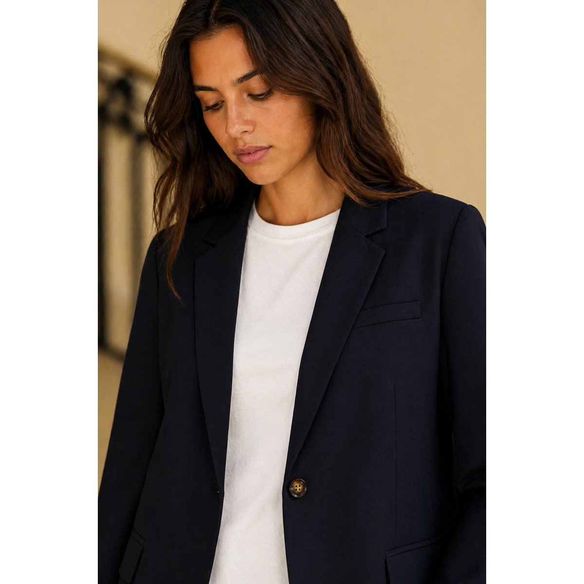 Veste col revers uni VADALS 25-marine, LA PETITE ETOILE