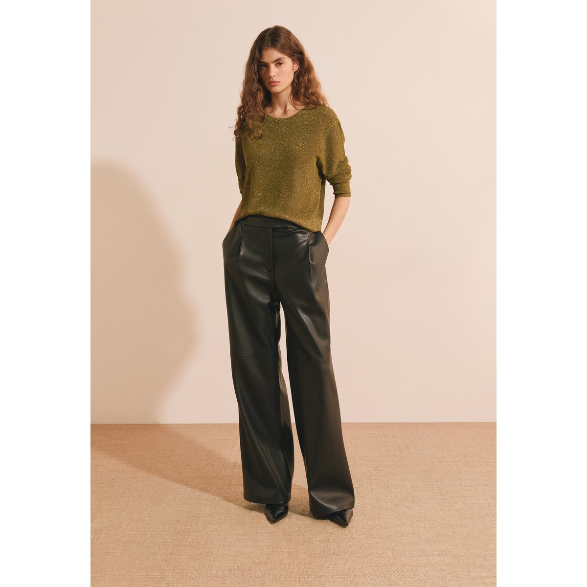Pull manches longues irisé SALIME anis, ETAM