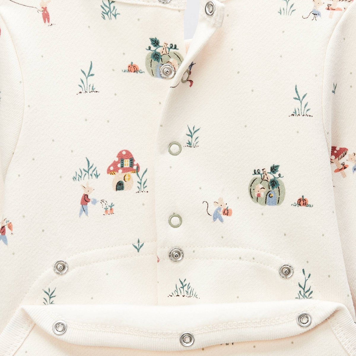 Dors-bien imprimé en molleton en coton BIO GOTS naturel, BOUT'CHOU