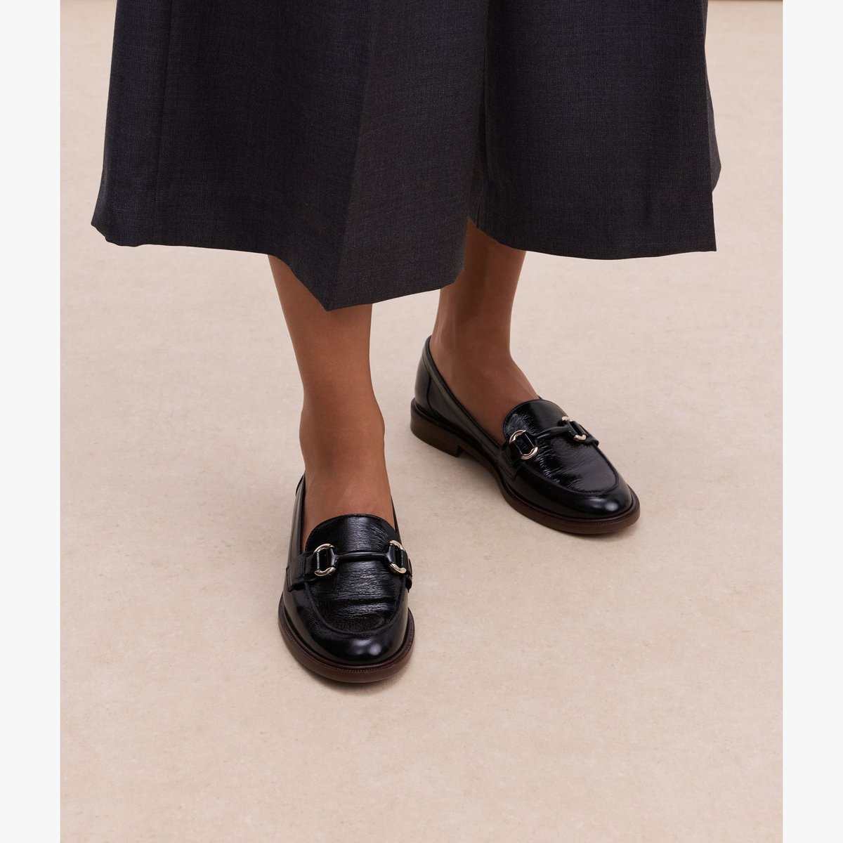 Mocassin en cuir ALANIA noir, BOCAGE