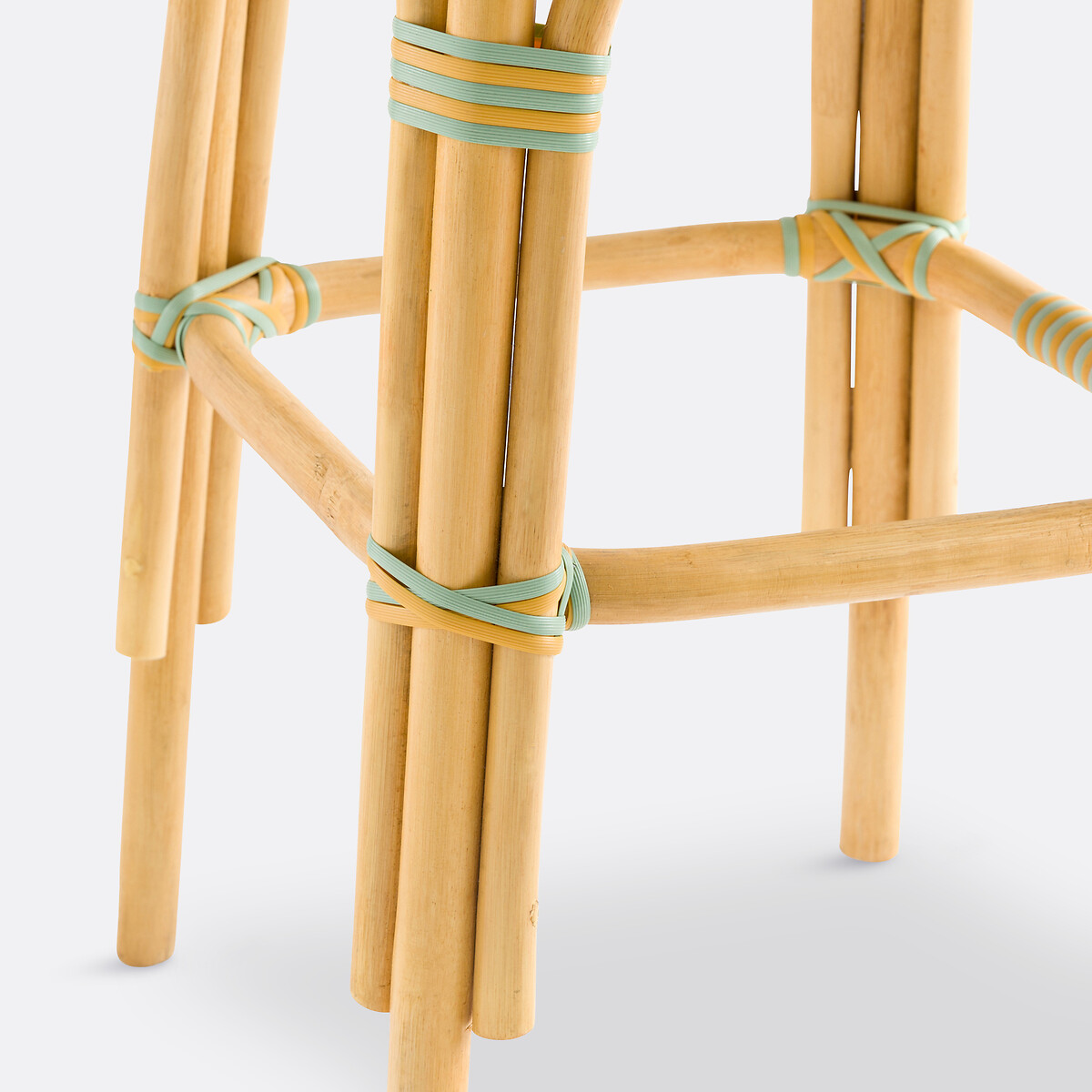 Tabouret de bar, en canne de rotin et résine tressée, hauteur 66 cm, MUSETTE vert multicolore, LA REDOUTE INTERIEURS