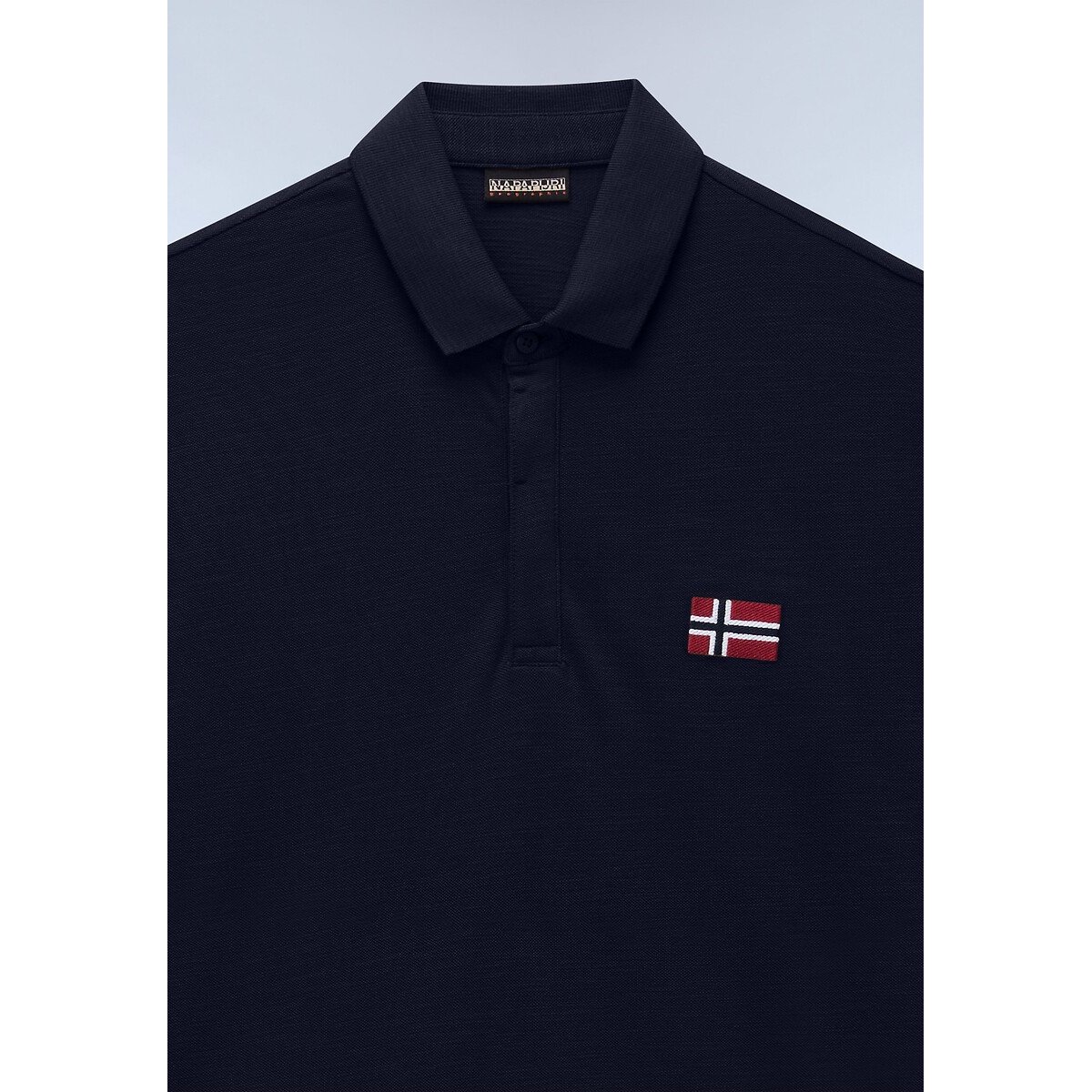 Poloshirt in fijn piqué breisel, EBEA marineblauw, NAPAPIJRI