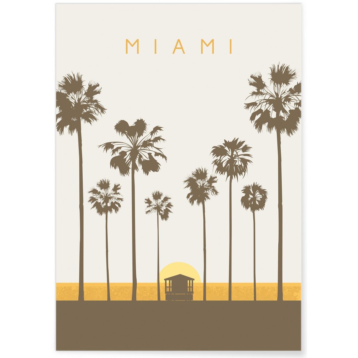 Poster Miami blanc, L'AFFICHERIE