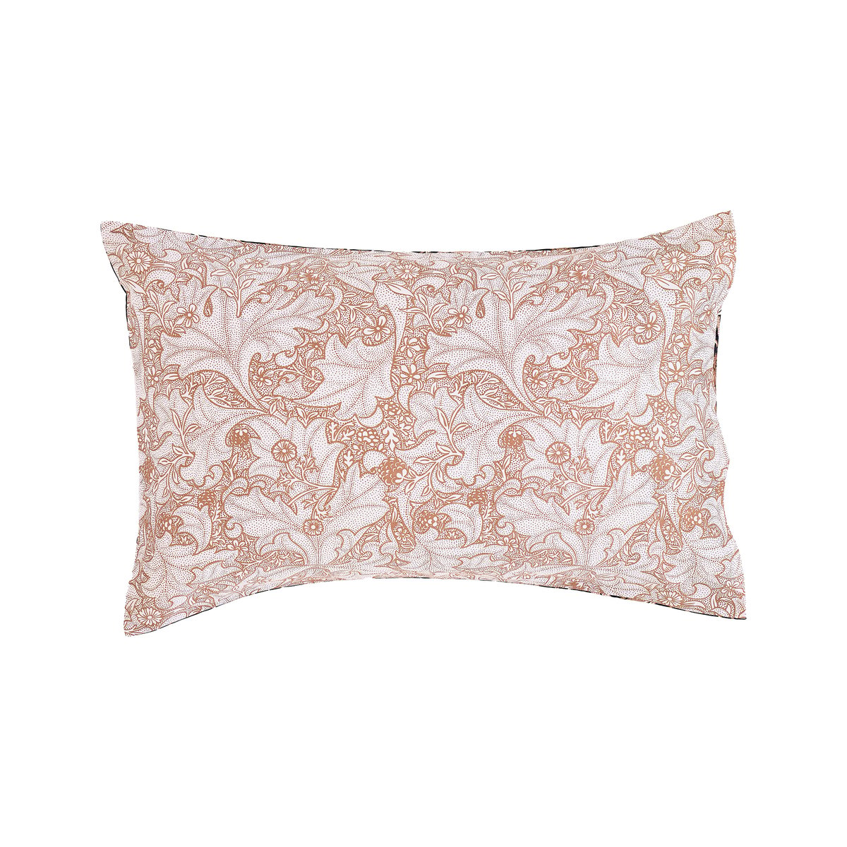 Parure de lit, housse de couette fleurie + 2 taies pour lit en 140 Pivoines et tulipes sauvages bleu, rose cuivré et orange safrané, WILLIAM MORRIS AT HOME