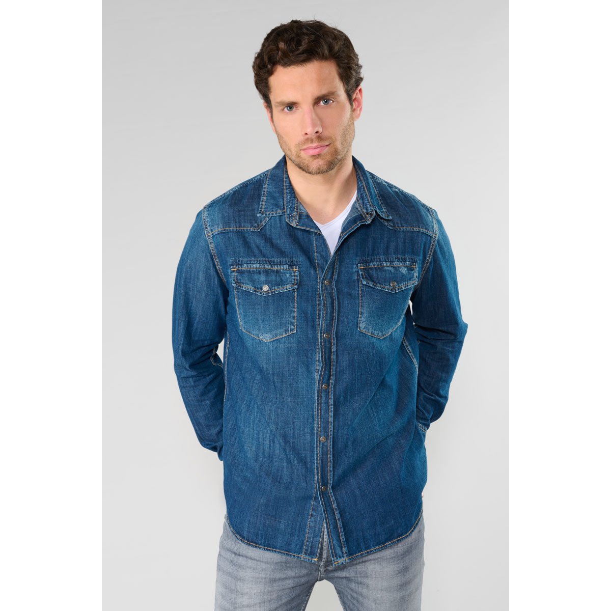 Chemise en jeans JUANITO blue, LE TEMPS DES CERISES
