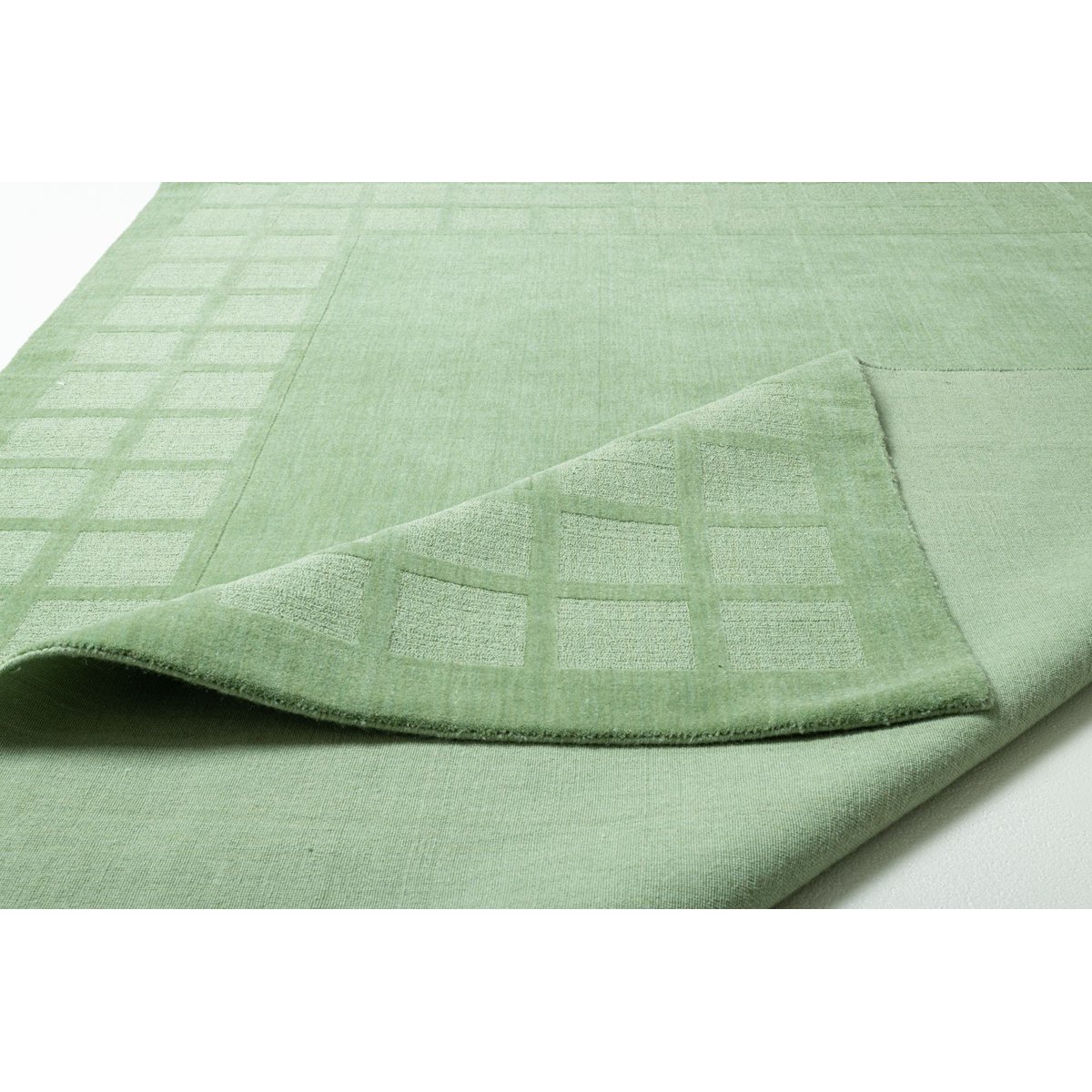 Tapis tufté Taimur à motif géométrique, laine vert, THEKO
