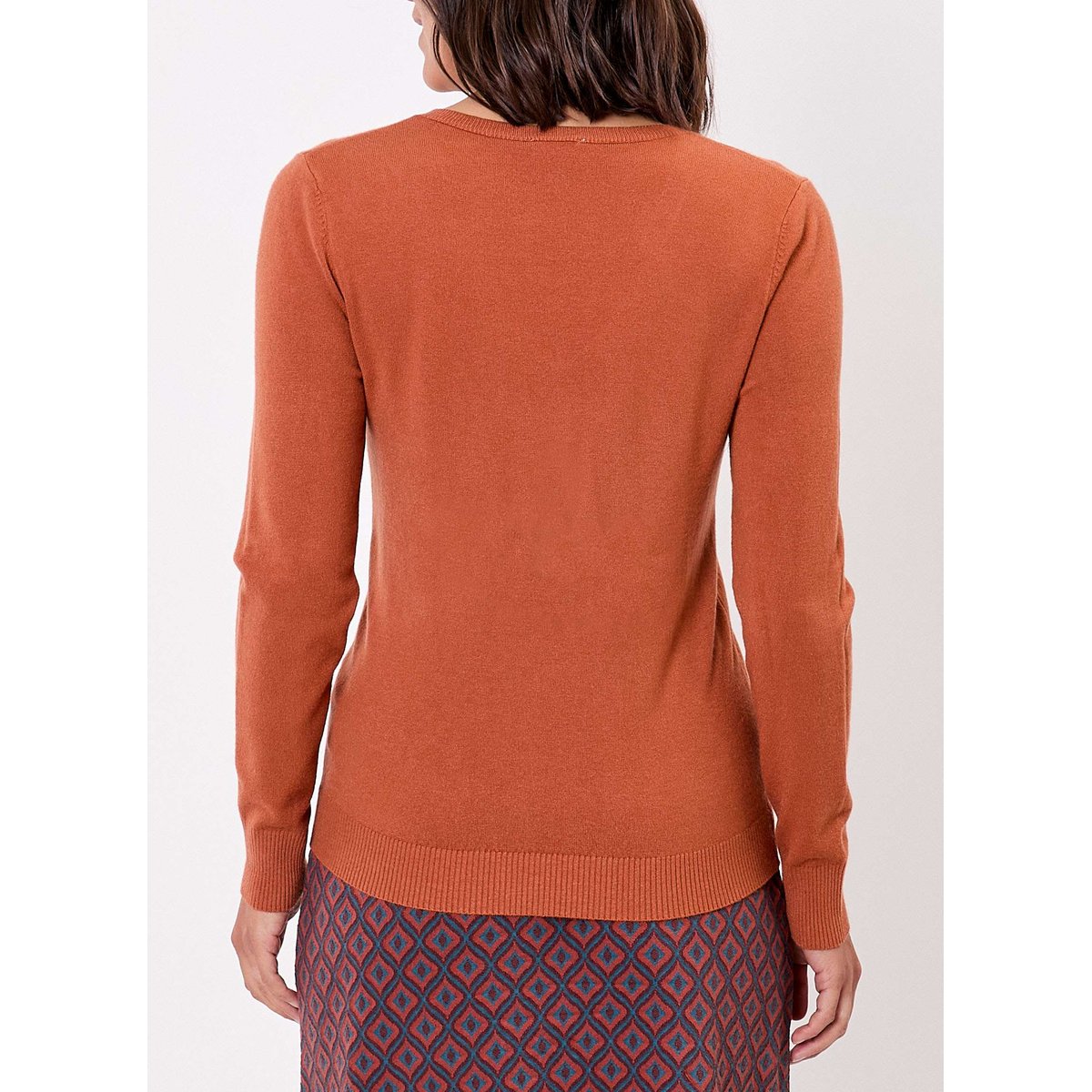 Pull maille col V HAYA jaune ocre, LA FIANCÉE