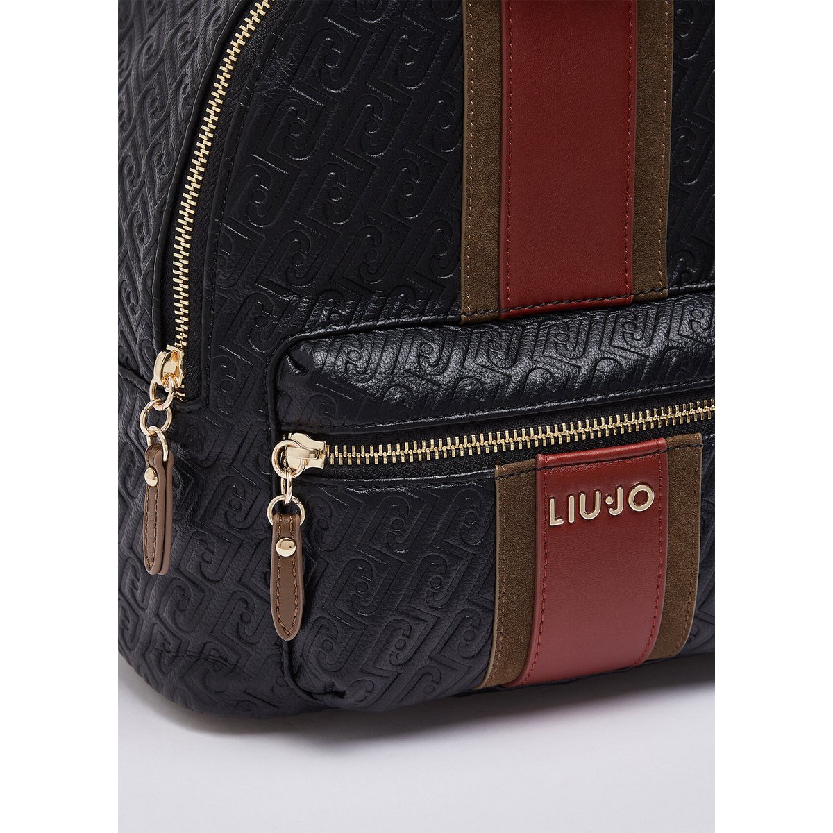 Sac à dos avec logo monogramme noir, LIU JO