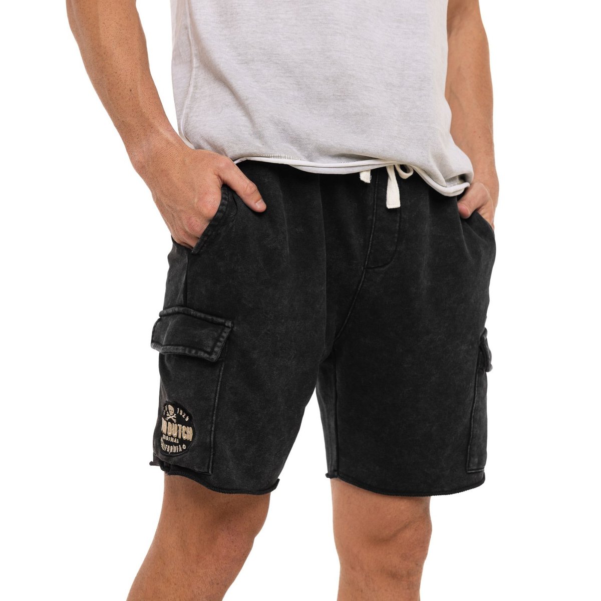 Bermuda coton cargo VLAD gris foncé/gris clair, VON DUTCH