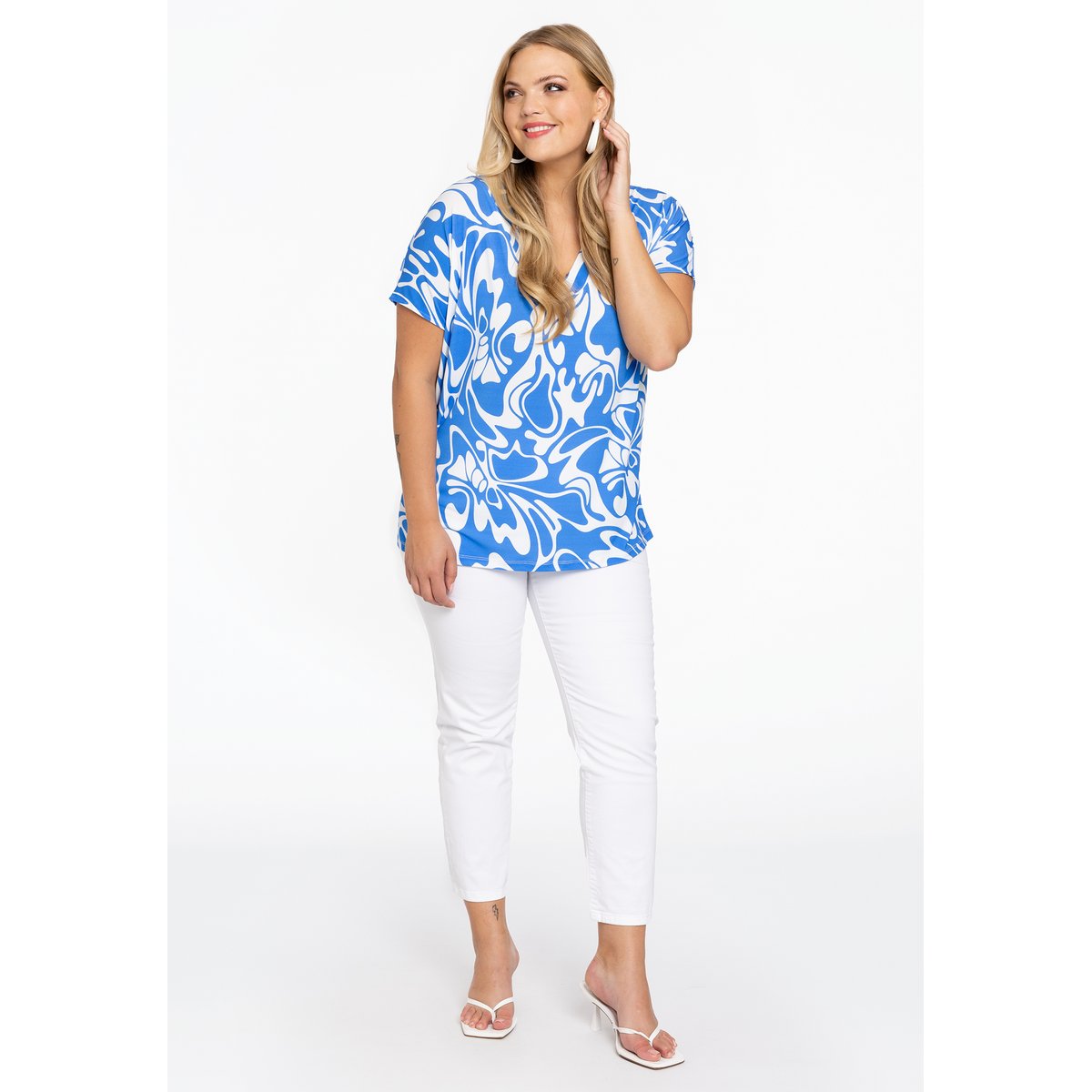 T-shirt avec manches courtes bleu clair, YOEK