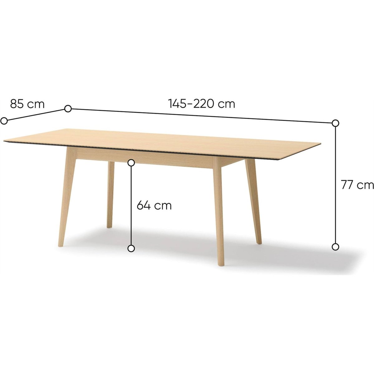 Table extensible rectangulaire collection PLOT chêne, RECOLLECTION