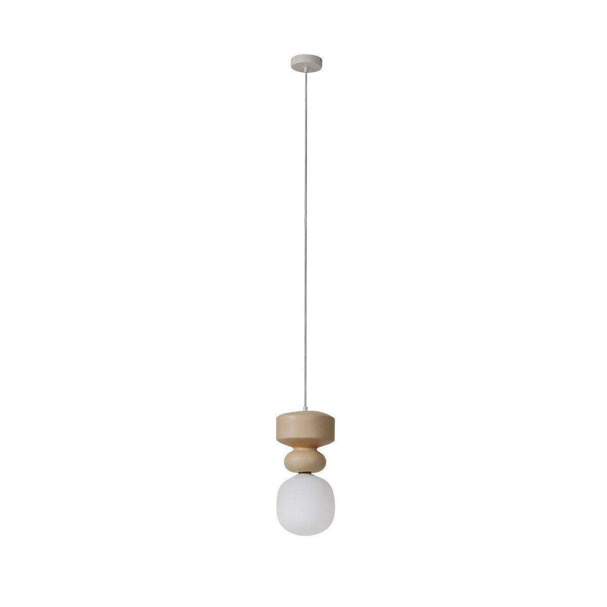 Suspension en céramique scandinave, Fidelo blanc, jaune (pantone 13-1308txc), LUCANDE
