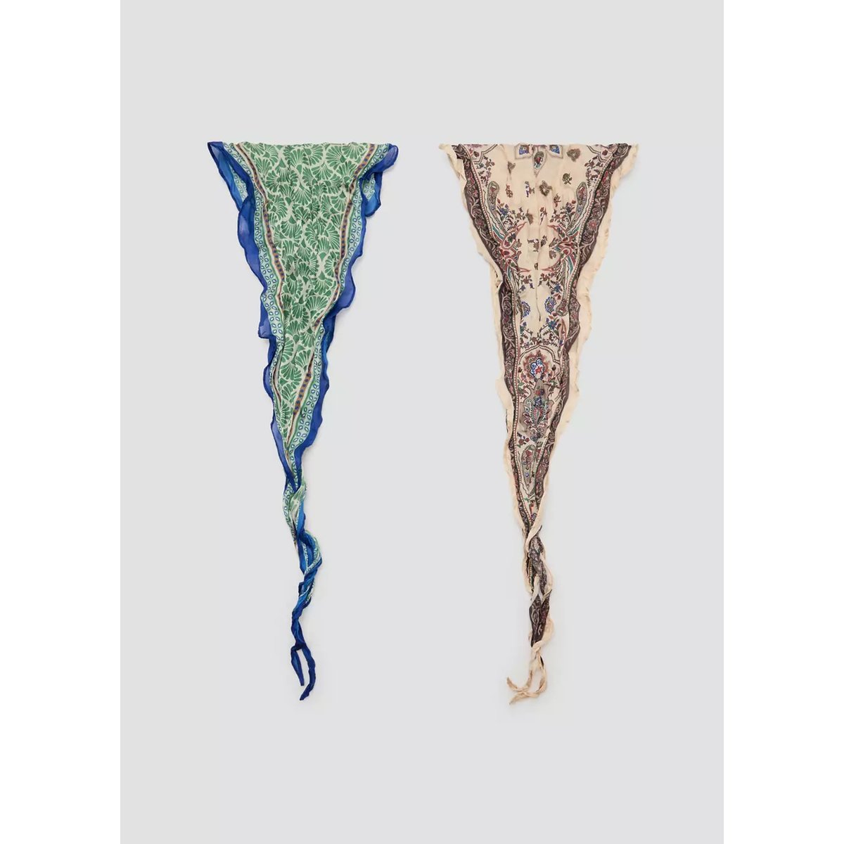 Lot 2 foulards imprimés bleu, MANGO