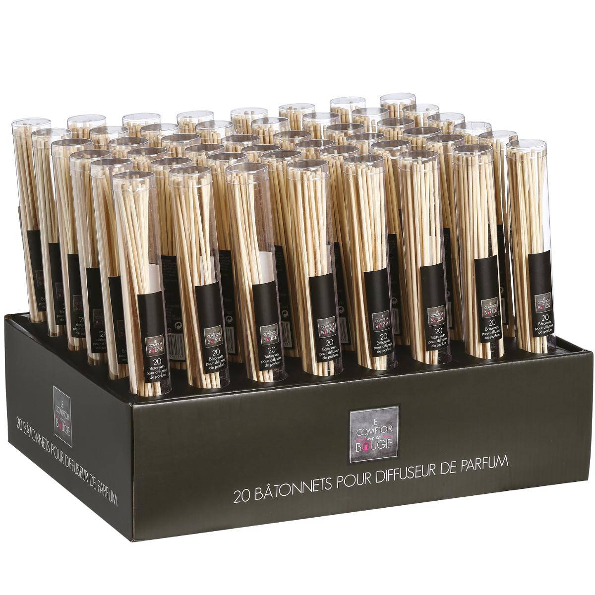 Lot de 20 bâtons diffuseurs en rotin SOPA ivoire, ATMOSPHERA