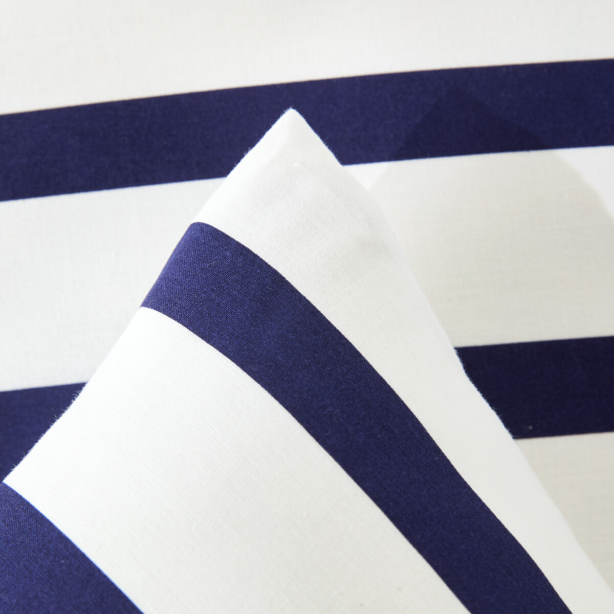 Taie d’oreiller pur coton, Malo blanc/marine, LA REDOUTE INTERIEURS