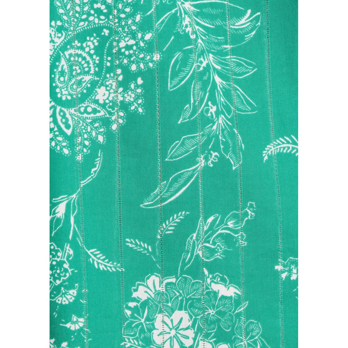 Robe courte fleurie en voile de coton biologique vert ruisseau, LA FEE MARABOUTEE