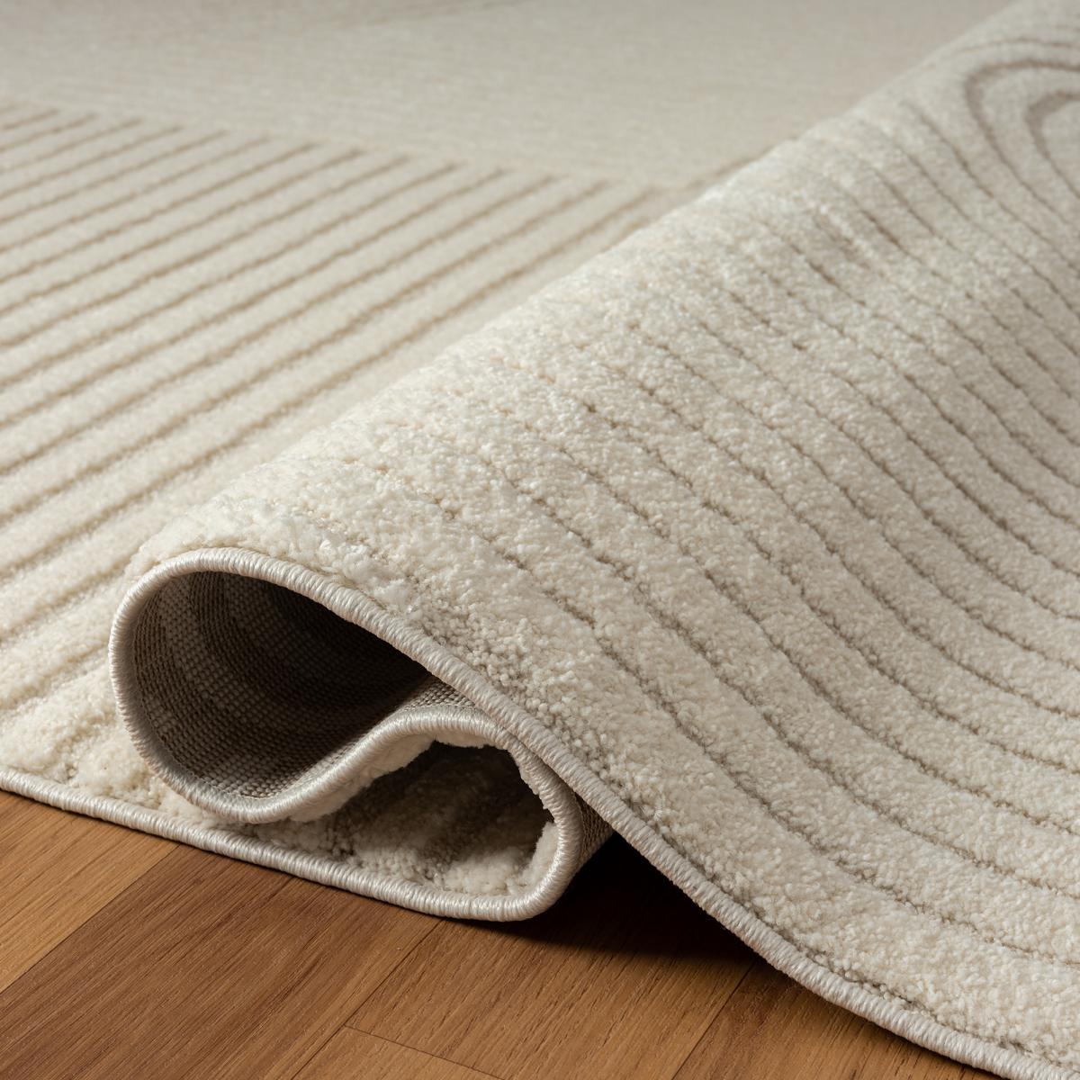 Tapis salon et chambre tissé motif simple LYN9 CERNAN écru, UN AMOUR DE TAPIS