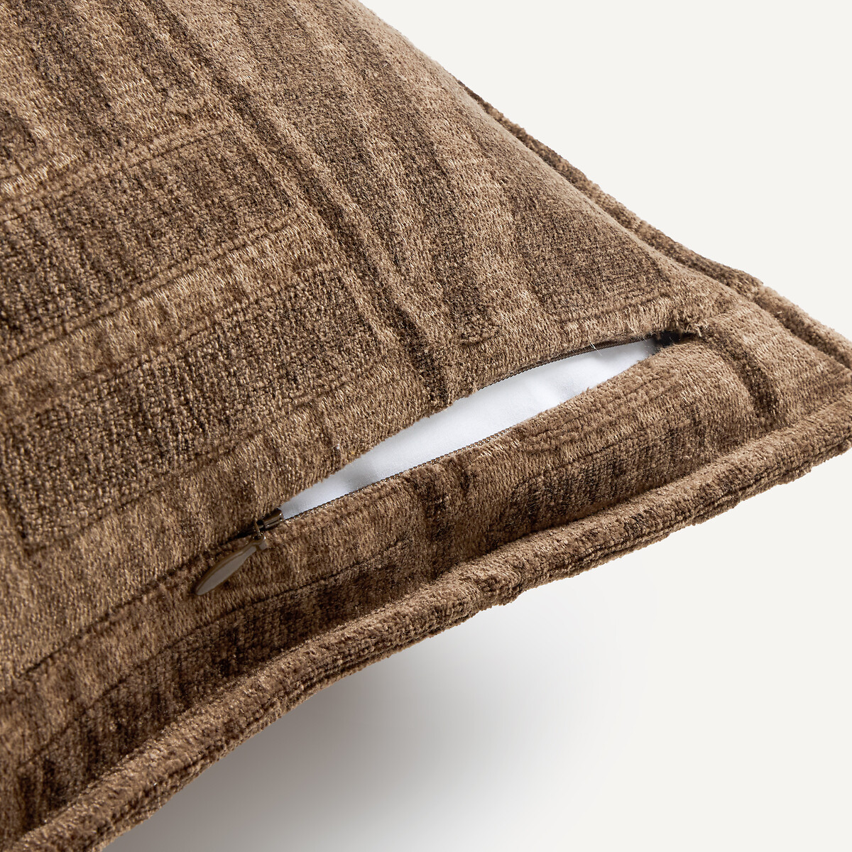 Kussenhoes van Jacquard chenille, Hesper taupe , AM.PM
