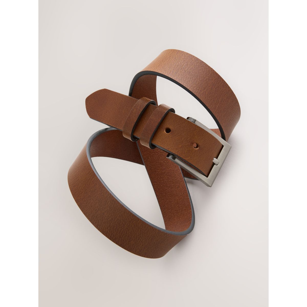 Ceinture en cuir fauve foncé marron, NEXT