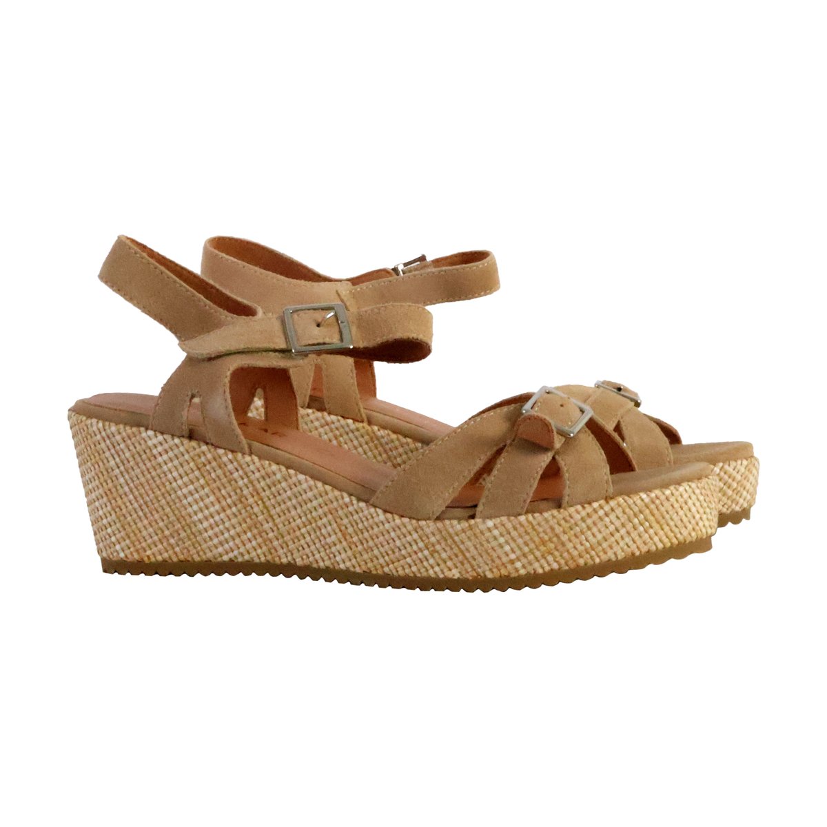 Sandale Compensée Cuir Esabel beige, EMILIE KARSTON