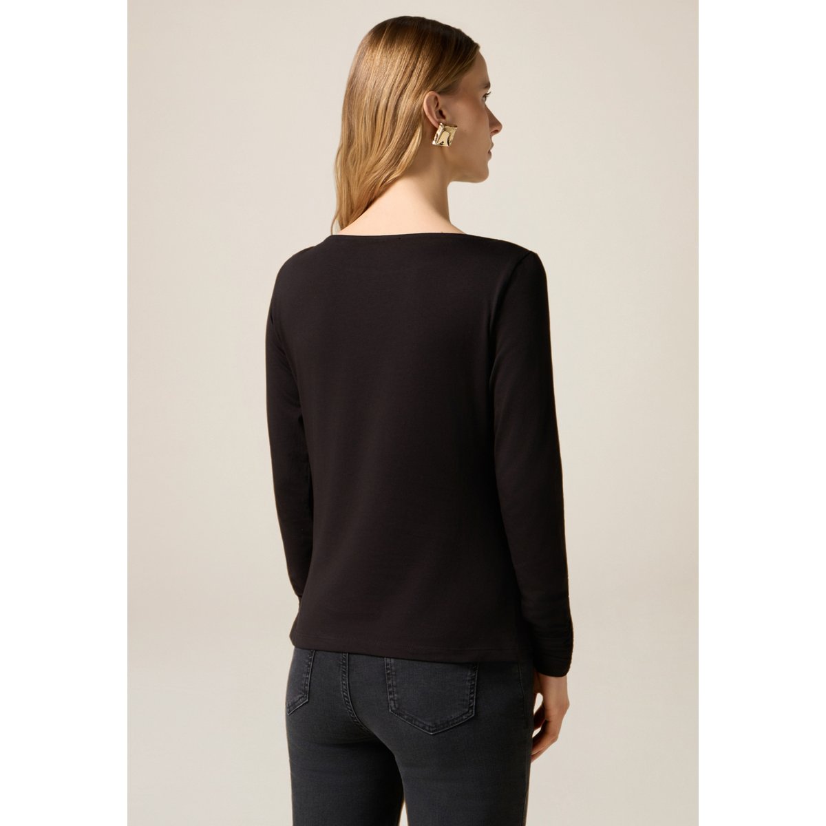 T-shirt avec impression et applications noir, OLTRE
