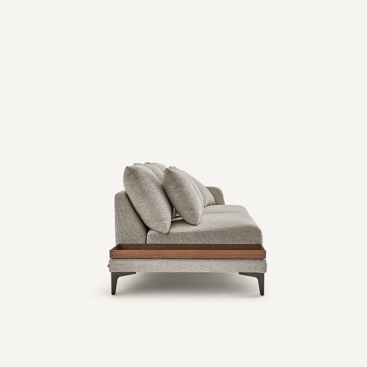 Demi-canapé avec plateau, en mélange texturé, MODERNISTE beige, EMMANUEL GALLINA X AM.PM