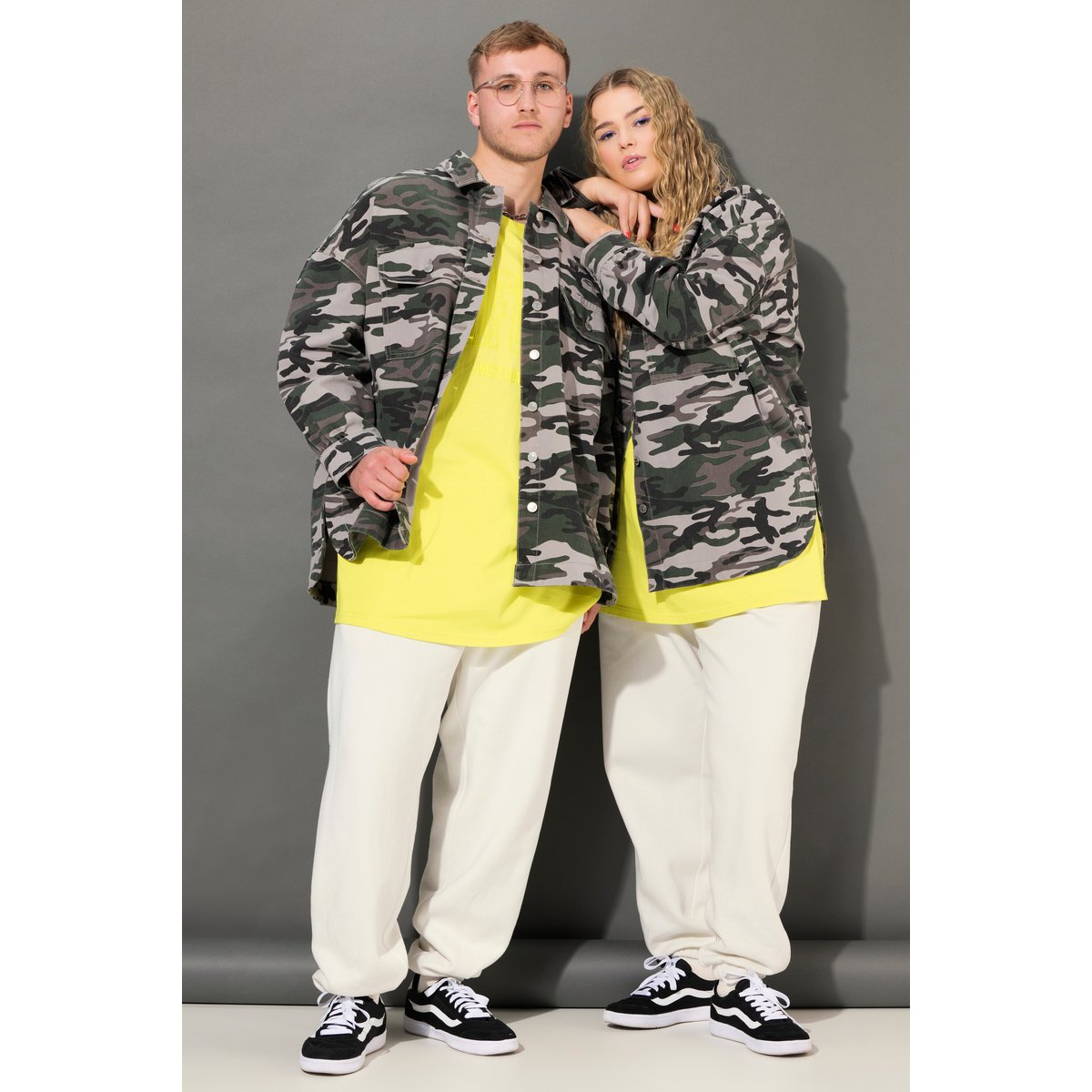 Chemise oversized à motif camouflage kaki, STUDIO UNTOLD