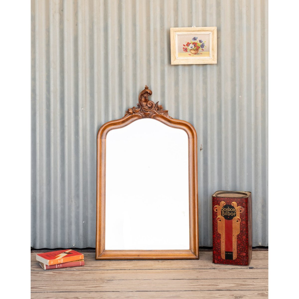 Miroir en bois Georges N°1326 - Bon état bois foncé, DEBONGOUT