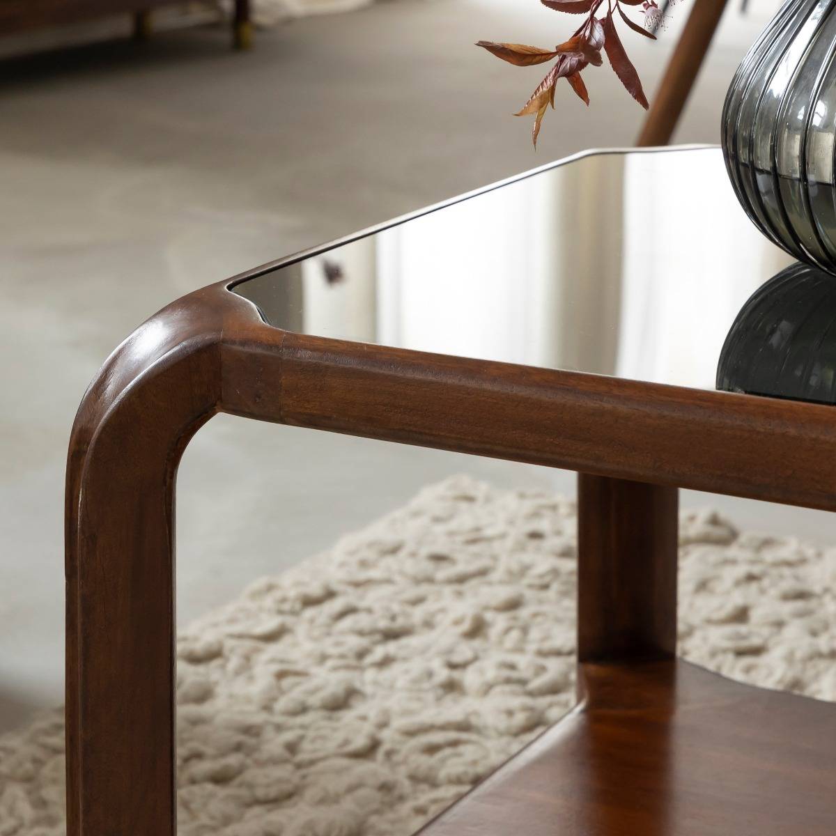 Table basse en bois de manguier ONANE bois foncé, MADE IN MEUBLES 