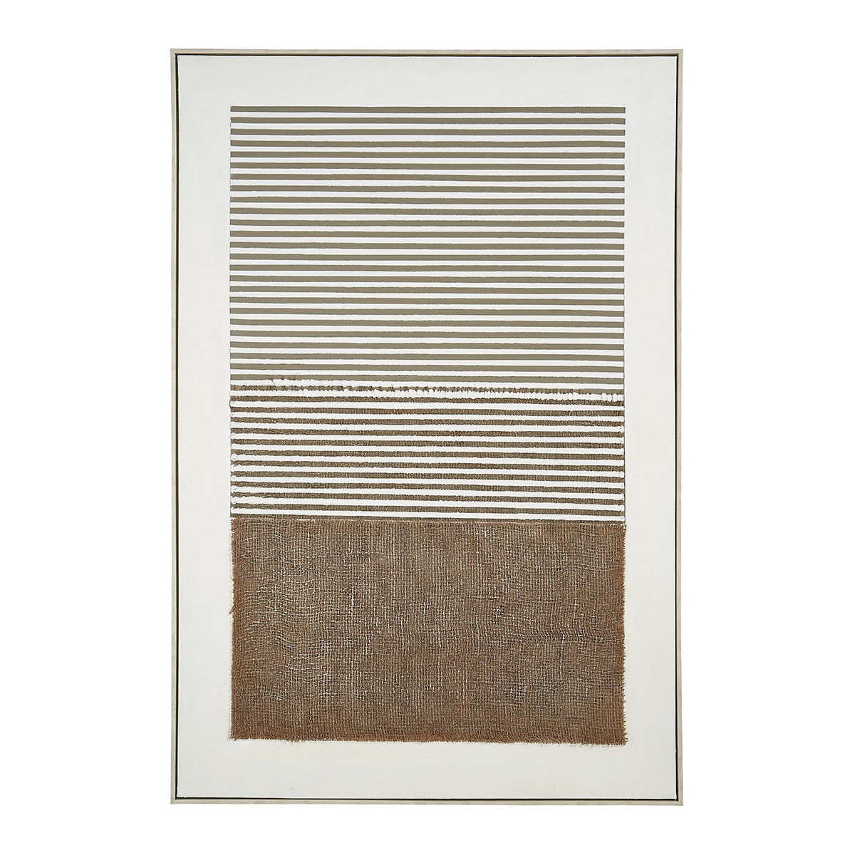 Tableau RIVIERA collage et peinture à l'huile beige, BLANC D’IVOIRE