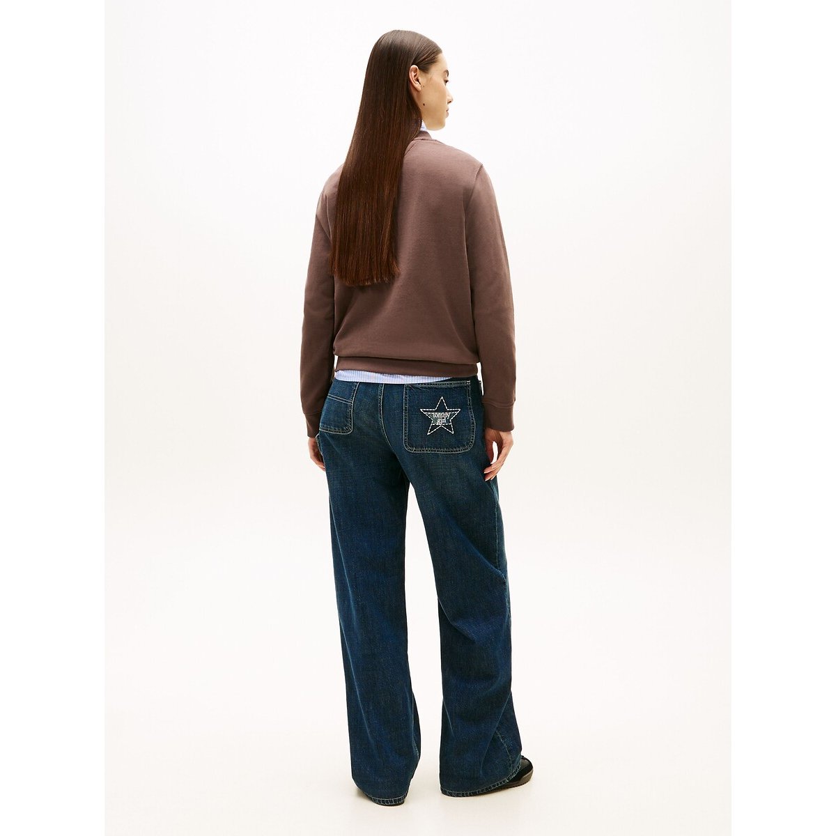 Sweat col rond, à manches longues marron, TOMMY JEANS