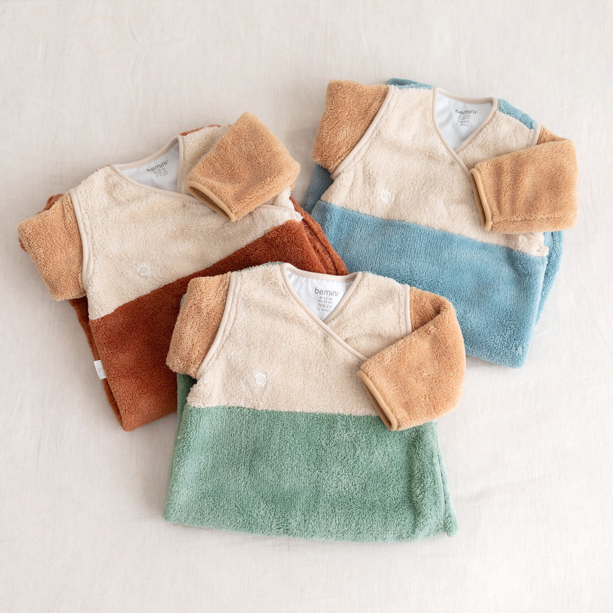 Gigoteuse jambes séparables hiver - TOG 2.5 Chaud tout doux turquoise tricolore, BEMINI