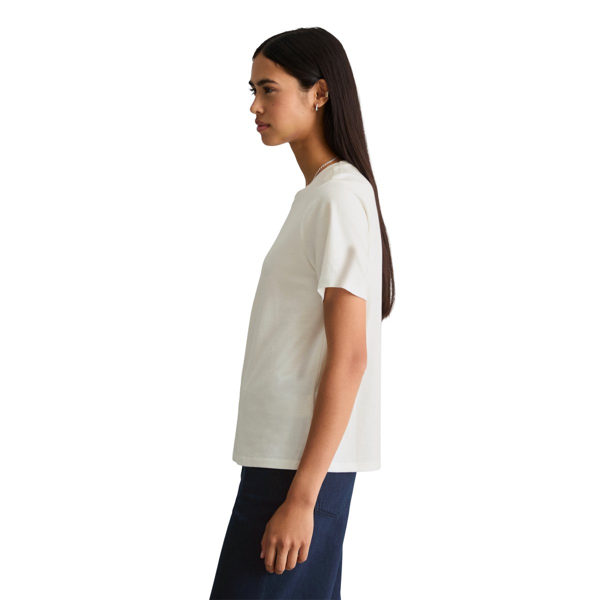T-shirt coupe classique en jersey simple de coton biologique blanc, MARC O’POLO DENIM