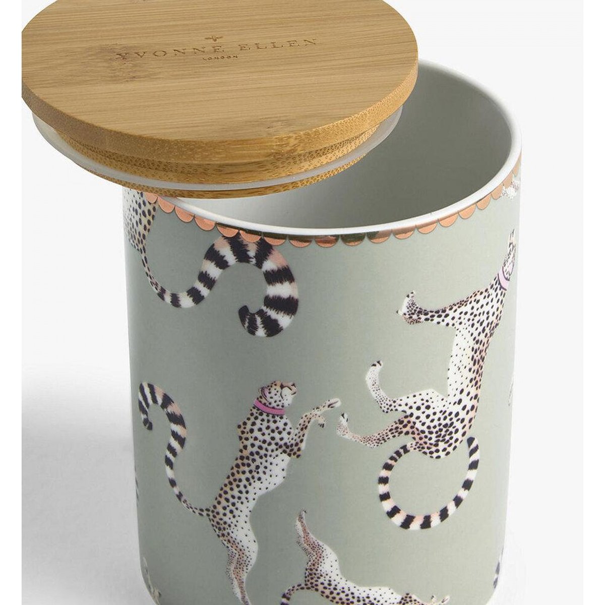 Pot Hermétique Guepard 14 cm multicolor , détails bords dorés, YVONNE ELLEN