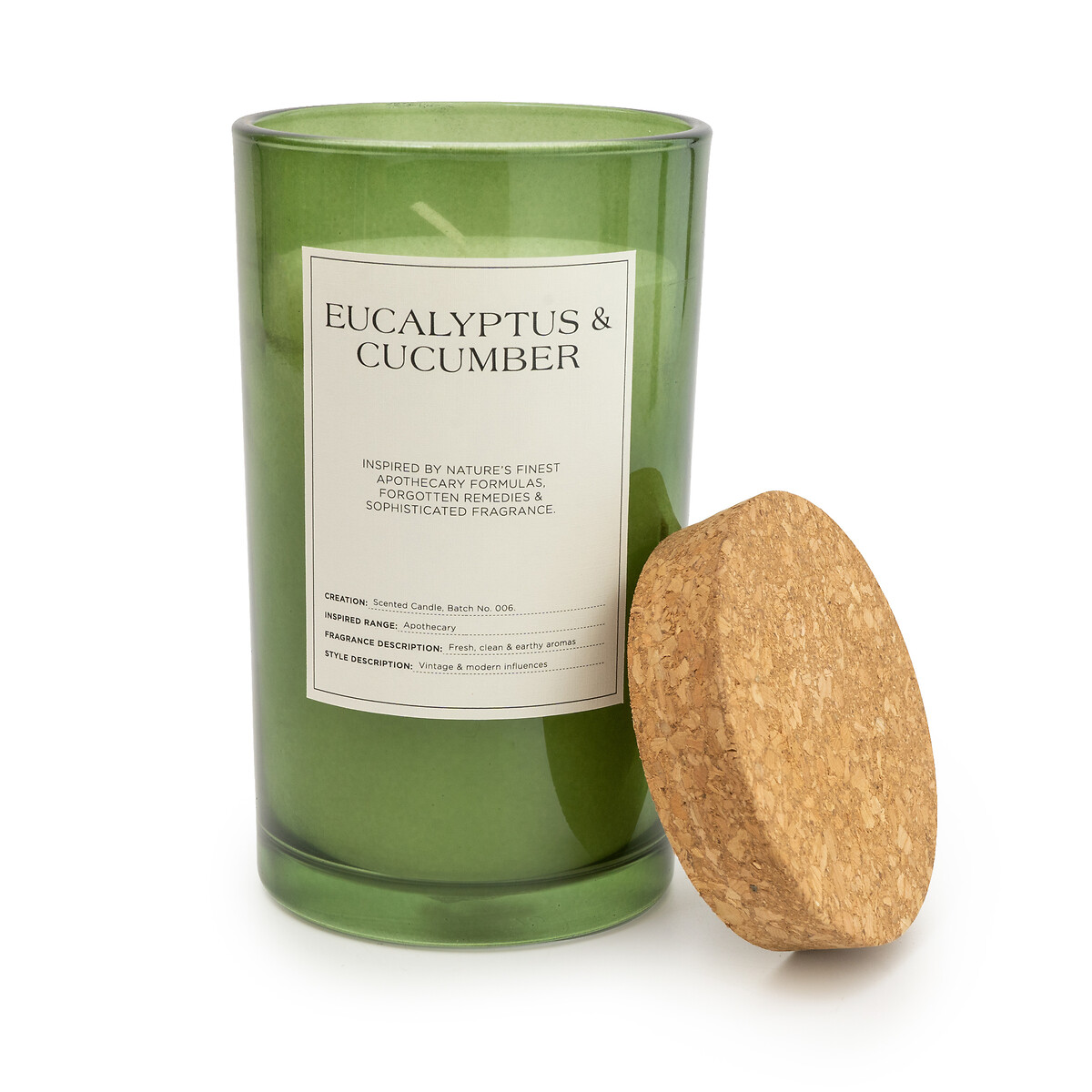 Apothecary Eucalyptus & Cucumber Jar Candle green, SO'HOME