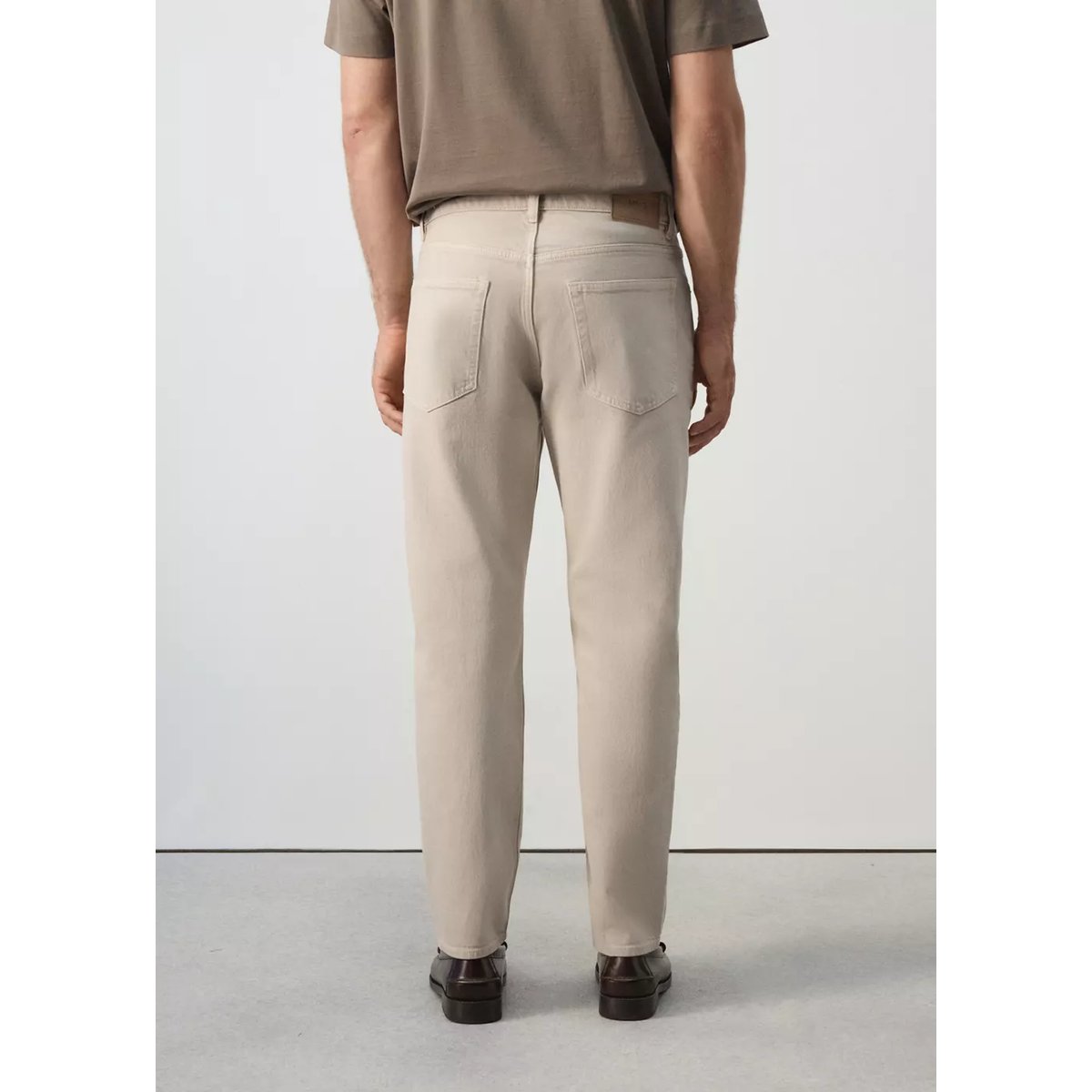 Jean Ben cropped tapered-fit beige, MANGO MAN