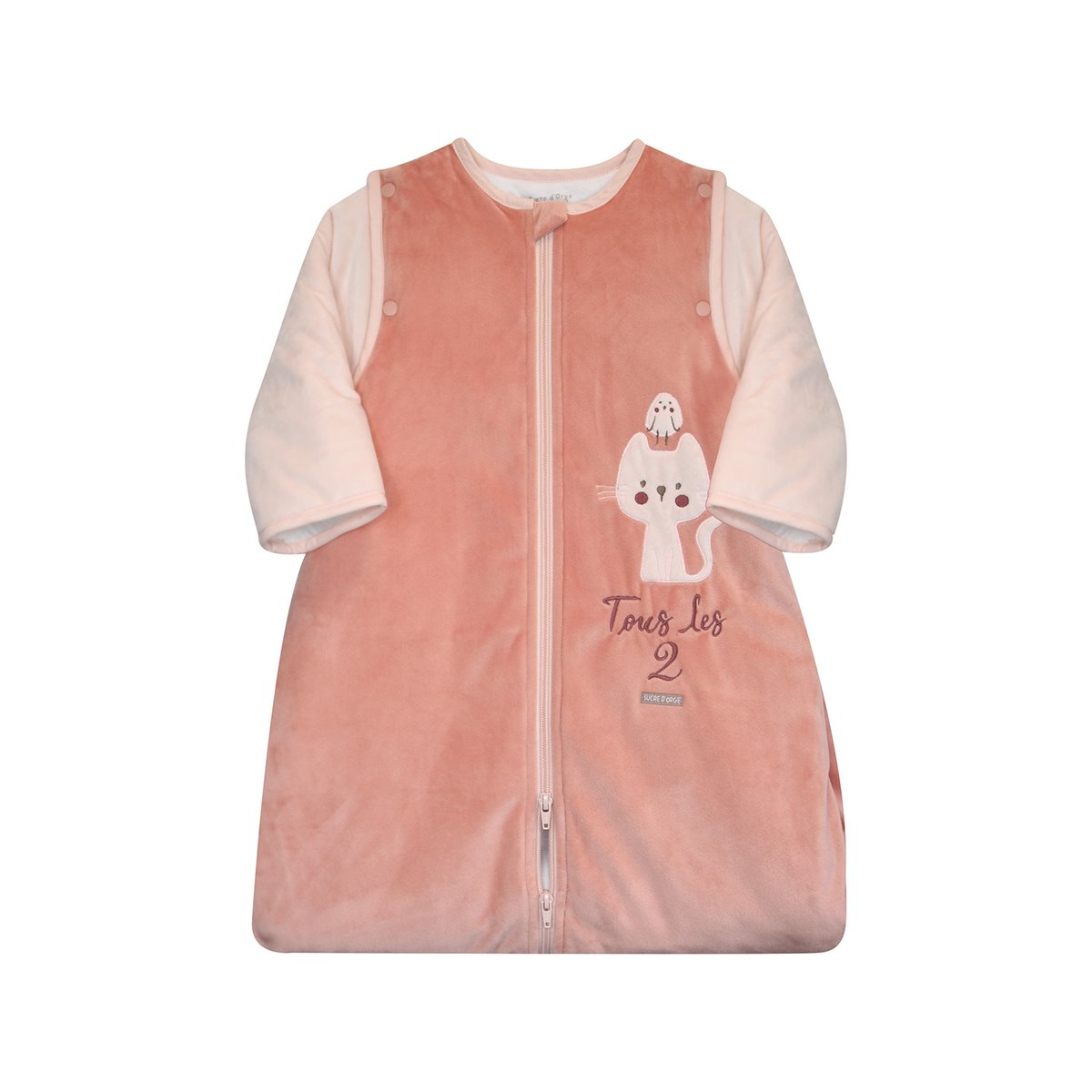 Gigoteuse 6/36m maelia velours doux manches amovibles securite auto rose, SUCRE D'ORGE