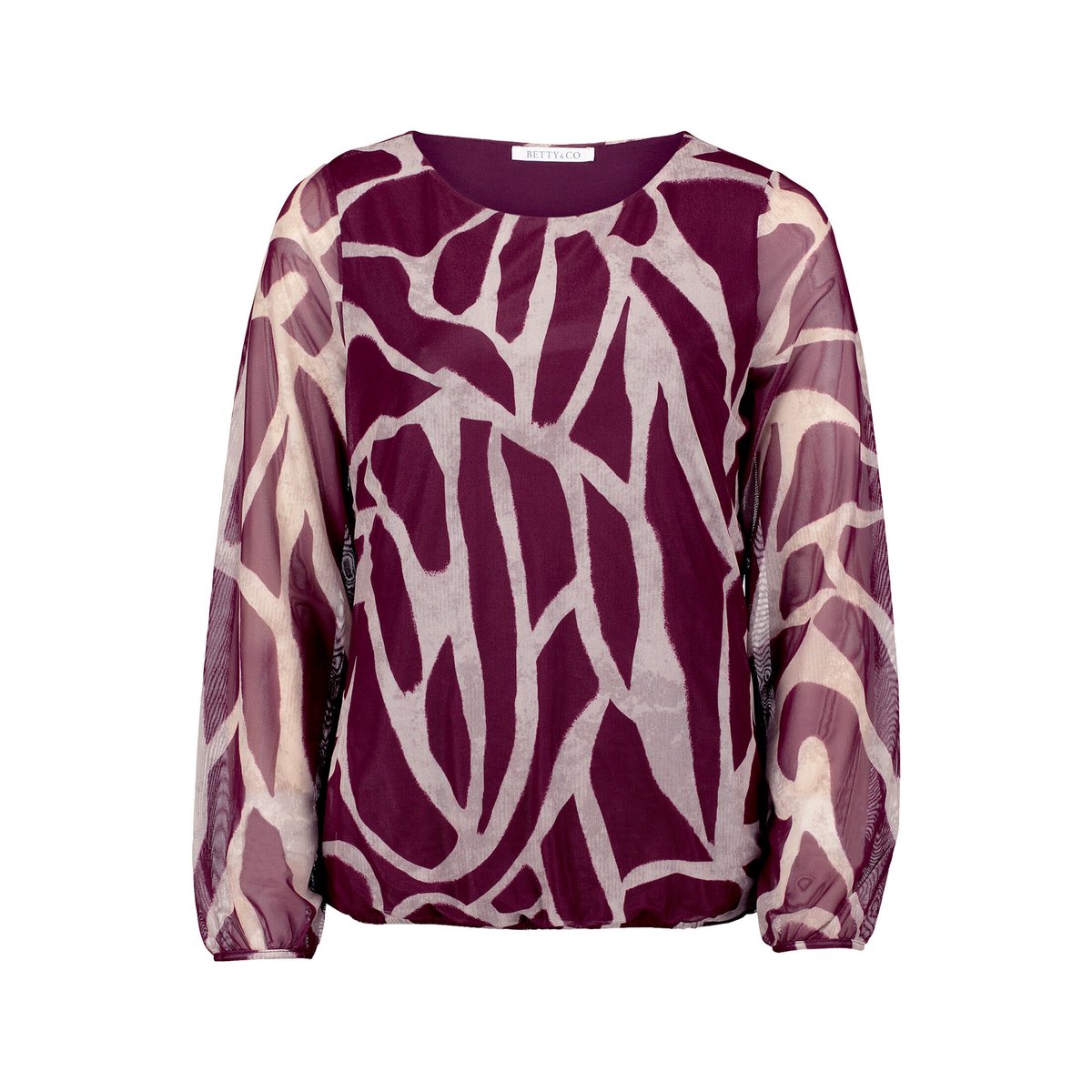 T-shirt en maille à élastique dark red/nature, BETTY & CO