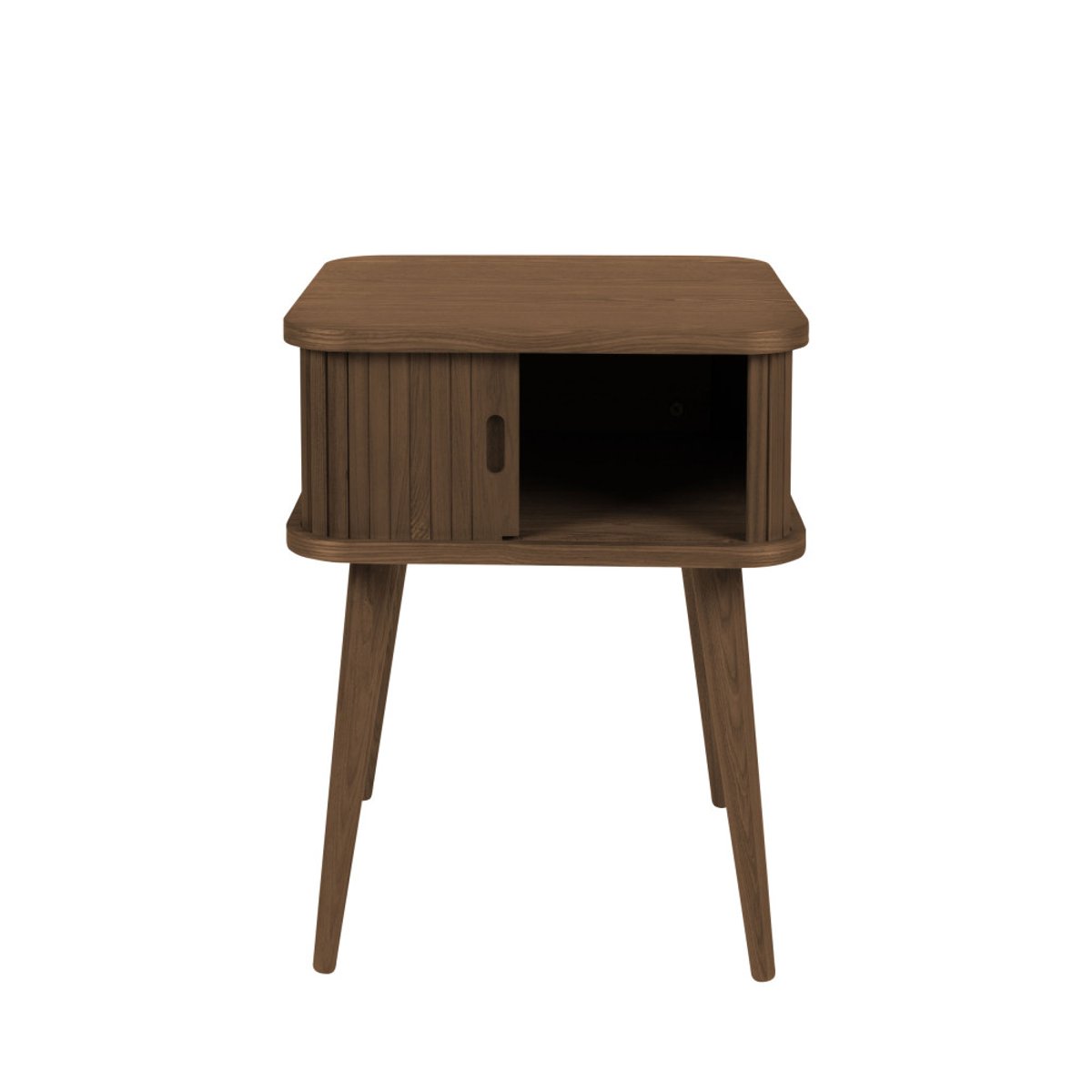 Table d'appoint design en bois - Barbier bois foncé, ZUIVER