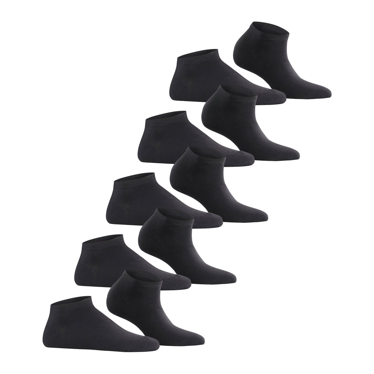 Socquettes basses Solid 5-Pack noir basique, ESPRIT