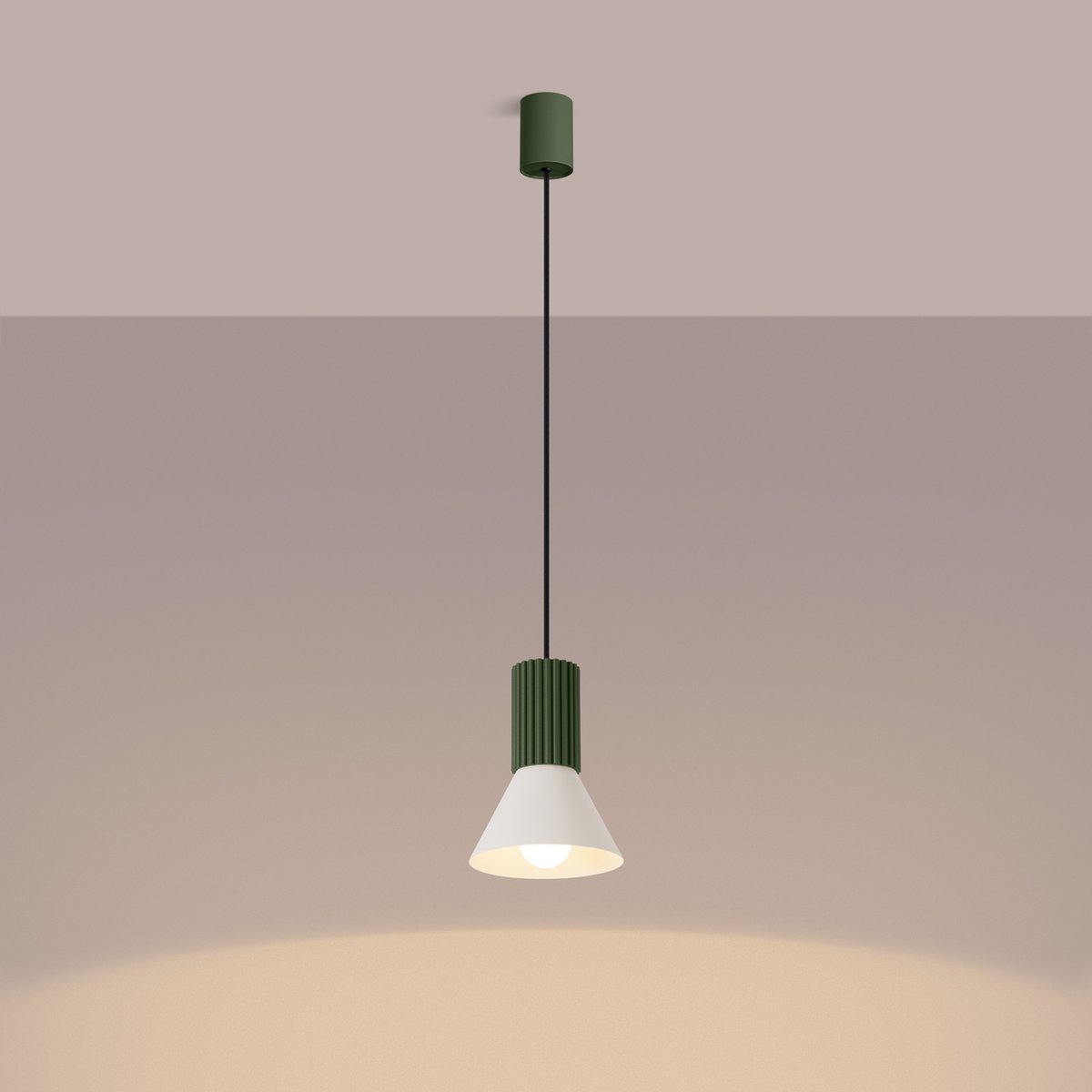Suspension Acier Beige E14 1 Estria beige, EDEN