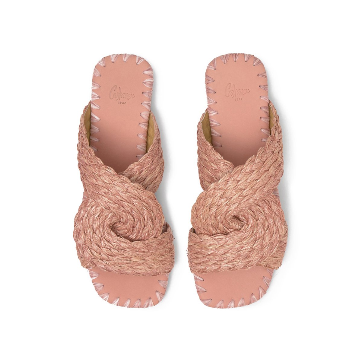 Sandales plates en raphia PADME LIGHT PLATFORM poudre, CASTANER