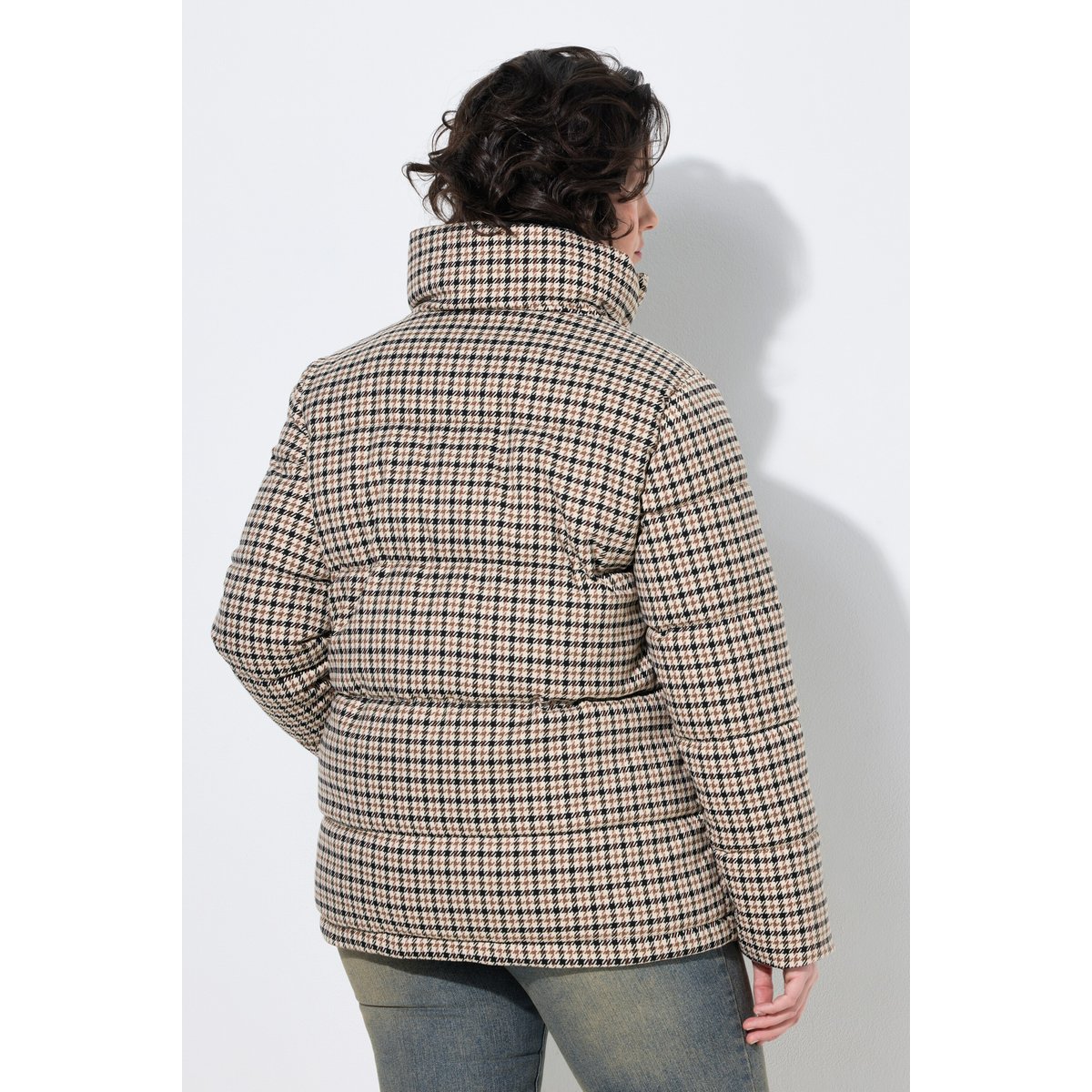 Veste matelassée, motif pied-de-poule blanc cassé, ULLA POPKEN