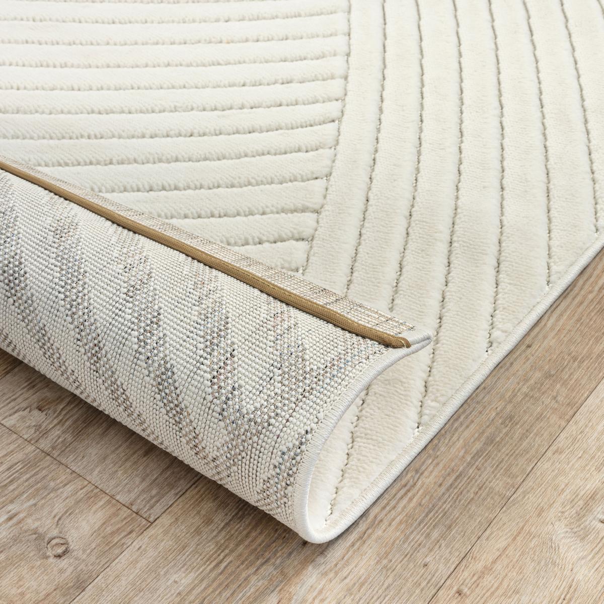 Tapis intérieur extérieur en relief ton sur ton LYN14 GEMGRAF crème, UN AMOUR DE TAPIS