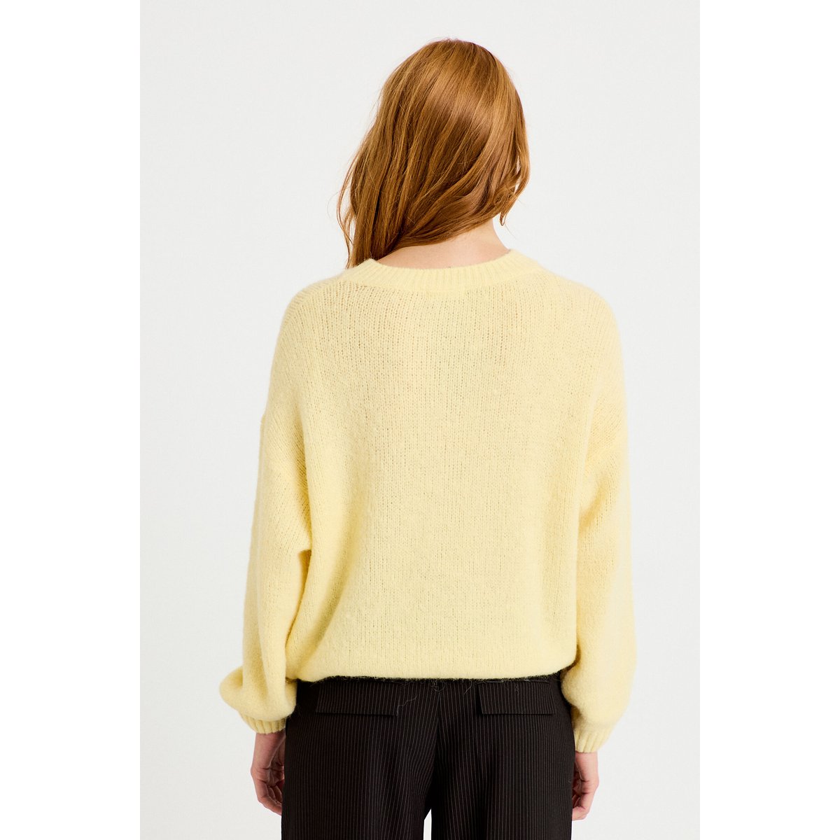 Pull manches longues jaune pastel, CACHE CACHE